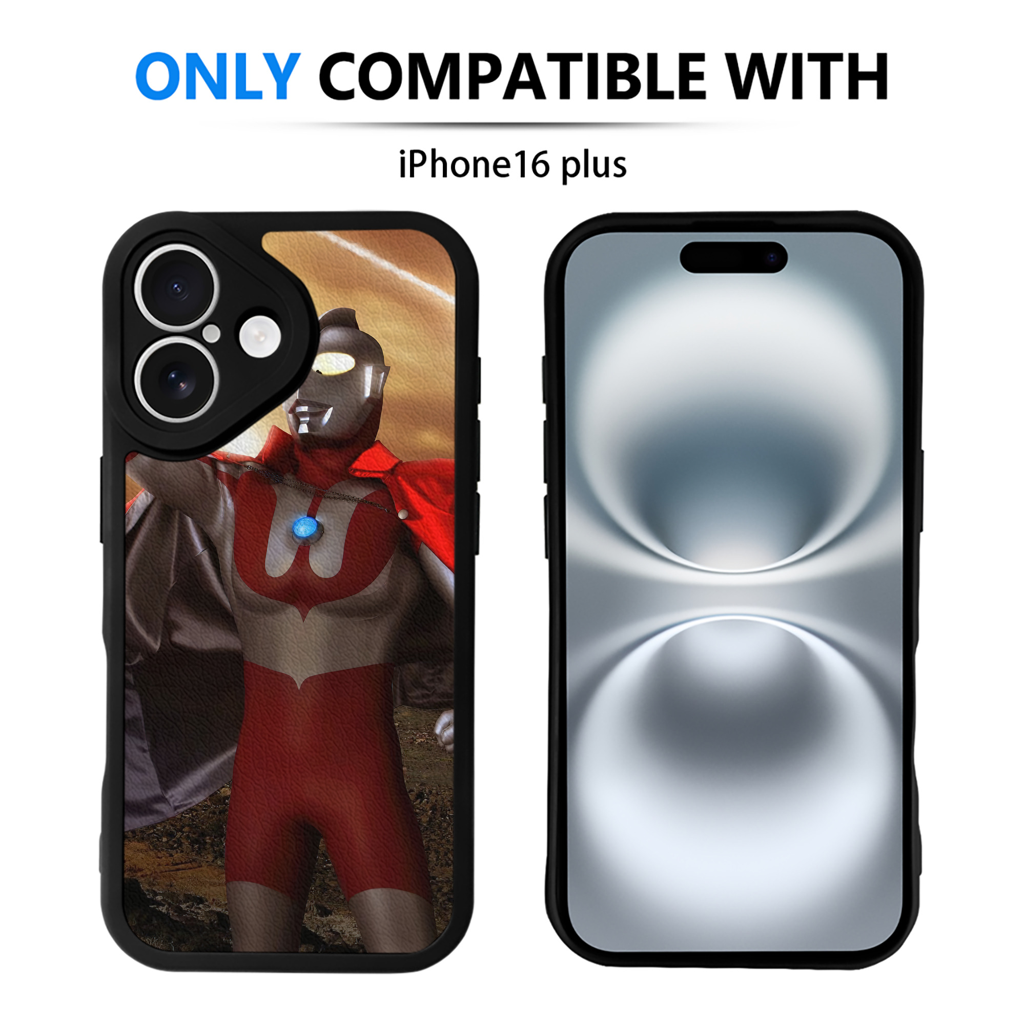 （画像用） ウルトラマン Ultraman 【iPhone 16シリーズ対応】シリコンスマホケース（レザー調） 材質：シリコン